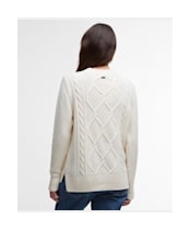 Women's Barbour Burne Crew Knitted Jumper - Ecru