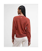 Women's Barbour Claydon Knitted Jumper - Burnt Orange Stripe