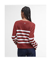 Women's Barbour Demi Knitted Jumper - BURNT HENNA STRI