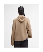 Women's Barbour Evette Knitted Hoodie - Military Brown