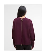 Women's Barbour Leonie Knitted Jumper - Black Cherry