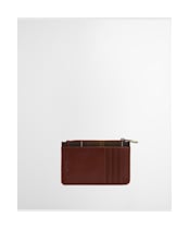 Women's Barbour Alder Leather Card Holder - Brown / Classic