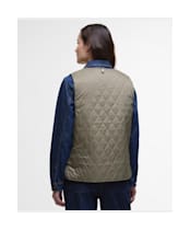 Women's My Barbour Reversible Liner - Timberwolf / Marigold