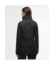 Women's Barbour International Kya Quilted Sweater Jacket - Black