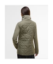 Women's Barbour International Kya Quilted Sweater Jacket - Dusky Khaki