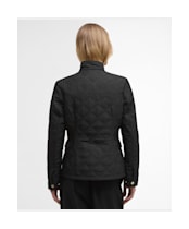 Women's Barbour International Halsey Quilted Jacket - BLACK/DUSKY KHAK