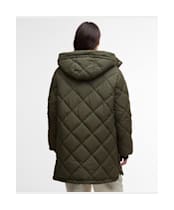 Women's Barbour Kailyn Puffer Jacket - Olive / Ancient Tartan