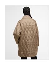Women's Barbour Cosette Quilted Jacket - Military Brown / Hollyhock