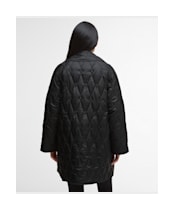 Women's Barbour Cosette Quilted Jacket - Black / Onyx Tartan