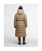 Women's Barbour Freya Puffer Jacket - Military Brown / Hollyhock