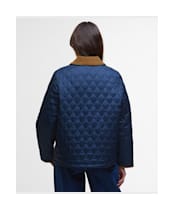 Women's Barbour Icons Cropped Liddesdale Quilted Jacket - Navy / Classic