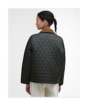 Women's Barbour Icons Cropped Liddesdale Quilted Jacket - Sage / Ancient Tartan
