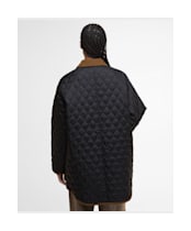 Women's Barbour Over Sized Liddesdale Quilted Jacket - Black / Classic Tartan