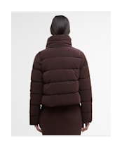Women's Barbour International Hudson Faux Velvet Puffer Jacket - Red Velvet