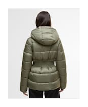 Women's Barbour International Short Track Line Puffer Jacket - DUSKY KHAKI/JASM