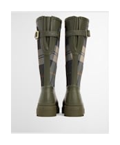 Women's Barbour Dena Tall Wellingtons - Olive / Ancient Tartan