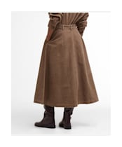 Women's Barbour Yasmin Midi Skirt - Military Brown