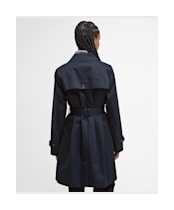 Women's Barbour Short Greta Showerproof Jacket - Dark Navy / Hessian