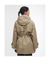 Women's Barbour Fallyn Showerproof Jacket - Military Brown / Hollyhock