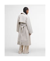Women's Barbour Robyn Showerproof Trench - Mist /Hessian Tartan