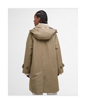 Women's Barbour Sadie Waterproof Jacket - Military Brown / Hollyhock