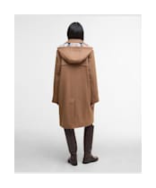 Women's Barbour Melody Wool Duffle Coat - Camel / Hessian Tartan