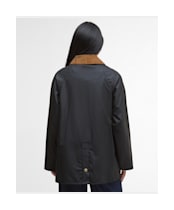Women's Barbour Luella Waxed Jacket - Black / Classic Tartan