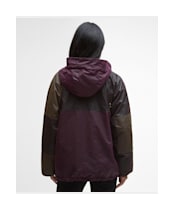 Women's Barbour Keeley Wax Jacket - Merlot / Rustic / Beech / Muted Tartan