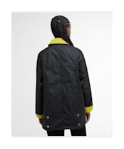 Women's Barbour Icons Modern Beadnell Wax Jacket - Black / Classic Tartan