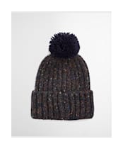Men's Barbour Kelson Fleck Pom Beanie Hat - Navy