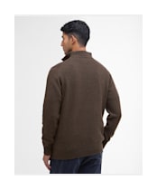 Men's Barbour Essential Wool Half Zip Sweater - Dark Oak
