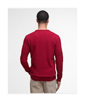 Men's Barbour Essential Lambswool V Neck Sweater - Red