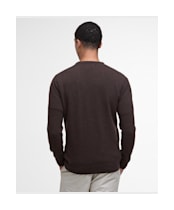 Men's Barbour Essential Lambswool Crew Neck Sweater - Dark Oak