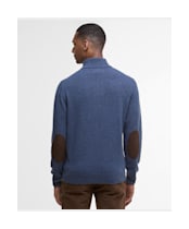 Men's Barbour Patch Half Button Lambswool Sweater - Dark Indigo