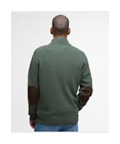 Men's Barbour Patch Zip Through Sweater - Olive