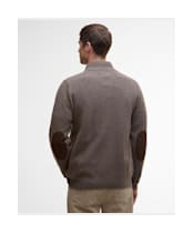Men's Barbour Patch Zip Through Sweater - Dark Stone