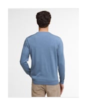 Men's Barbour Pima Cotton Crew Neck Sweater - Bluestone
