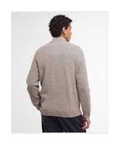 Men's Barbour Tainsbury Half Zip Knitted Jumper - Stone