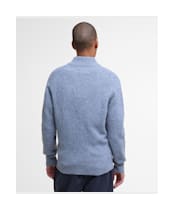 Men's Barbour Talder Zip Through Knitted Jumper - Bluestone