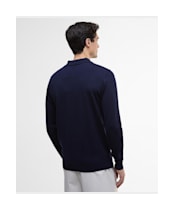 Men's Barbour International Merlin Merino Polo Jumper - Navy