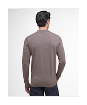 Men's Barbour International Merlin Merino Polo Jumper - DARK BRINDLE