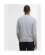 Men's Barbour Casey Cable Crew Neck Sweater - Grey Marl