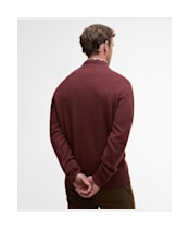 Men's Barbour Kelson Half Zip Knitted Jumper - Fired Brick