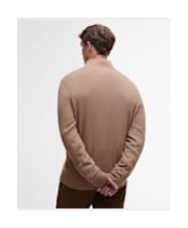 Men's Barbour Kelson Half Zip Knitted Jumper - Stone