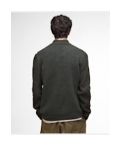 Men's Barbour Milburn Half Zip Knitted Jumper - Dark Olive