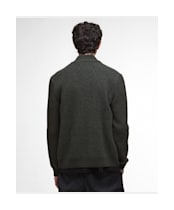 Men's Barbour Milburn Zip Through Knitted Jumper - Dark Olive