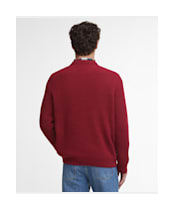 Men's Barbour Cleveland Crew Neck Sweater - Biking Red