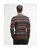 Men's Barbour Easdale Fair Isle Crew Neck Sweater - Duffle Green