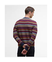 Men's Barbour Easdale Fair Isle Crew Neck Sweater - Navy