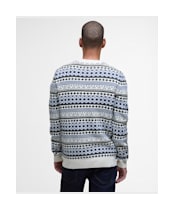Men's Barbour Easdale Fair Isle Crew Neck Sweater - Whisper White